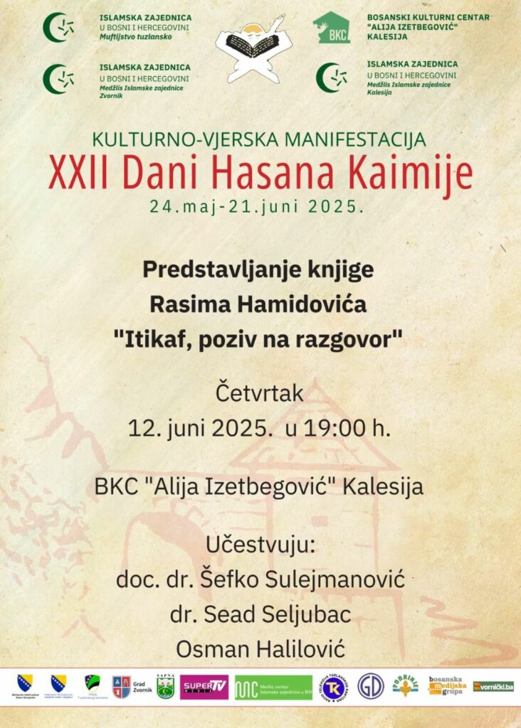 BKC Kalesija: Večeras promocija knjige “ITIKAF – poziv na razgovor” Rasima ef. Hamidovića BKC Kalesija: Večeras promocija knjige “ITIKAF – poziv na razgovor” Rasima ef. Hamidovića