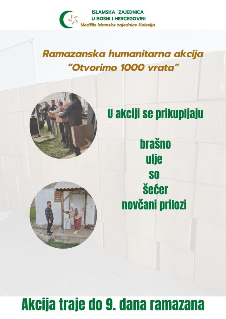 MIZ Kalesija i ovog ramazana organizuje humanitarnu akciju „Otvorimo hiljade vrata“ MIZ Kalesija i ovog ramazana organizuje humanitarnu akciju „Otvorimo hiljade vrata“
