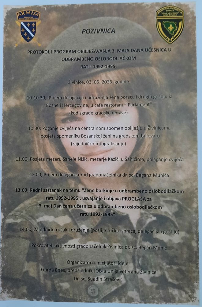 Skupština TK-a, 3. maj proglasila značajnim datumom; Danom posebnog sjećanja na žene učesnice odbrambeno oslobodilačkog rata (1992-1995 Skupština TK-a, 3. maj proglasila značajnim datumom; Danom posebnog sjećanja na žene učesnice odbrambeno oslobodilačkog rata (1992-1995