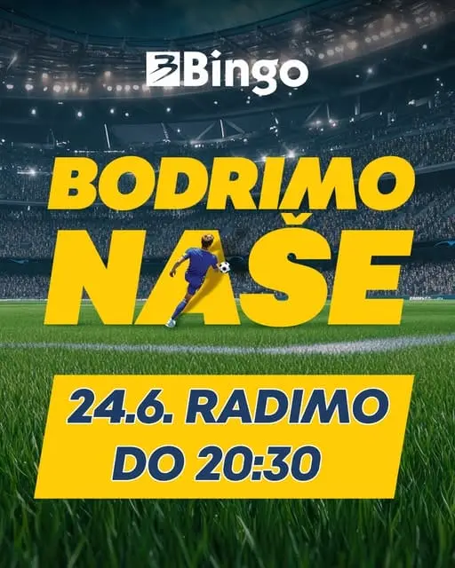 Bingo nastavlja praksu: Skraćeno radno vrijeme zbog utakmice reprezentacije Bingo nastavlja praksu: Skraćeno radno vrijeme zbog utakmice reprezentacije