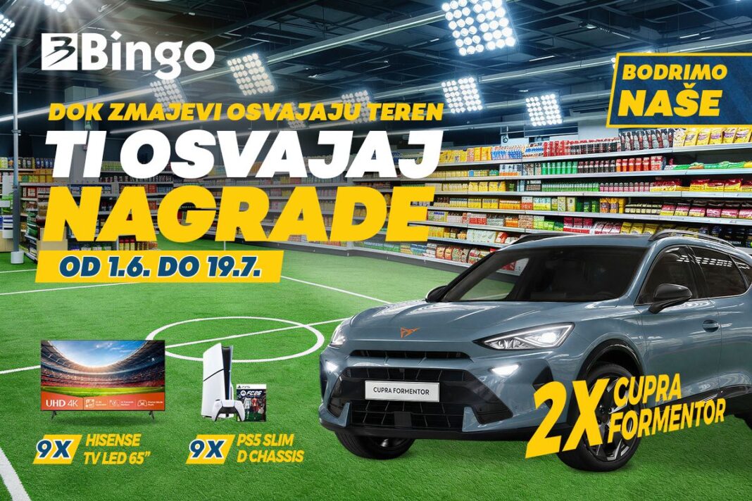 Bingo pokrenuo veliku nagradnu igru “Bodrimo naše” Bingo pokrenuo veliku nagradnu igru “Bodrimo naše”