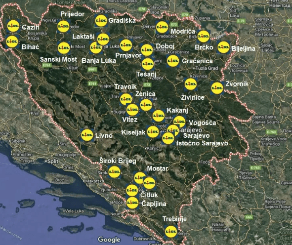 Nova mapa Lidla u BiH: Njemački lanac stiže u čak 29 gradova, otvaranje naredne godine Nova mapa Lidla u BiH: Njemački lanac stiže u čak 29 gradova, otvaranje naredne godine
