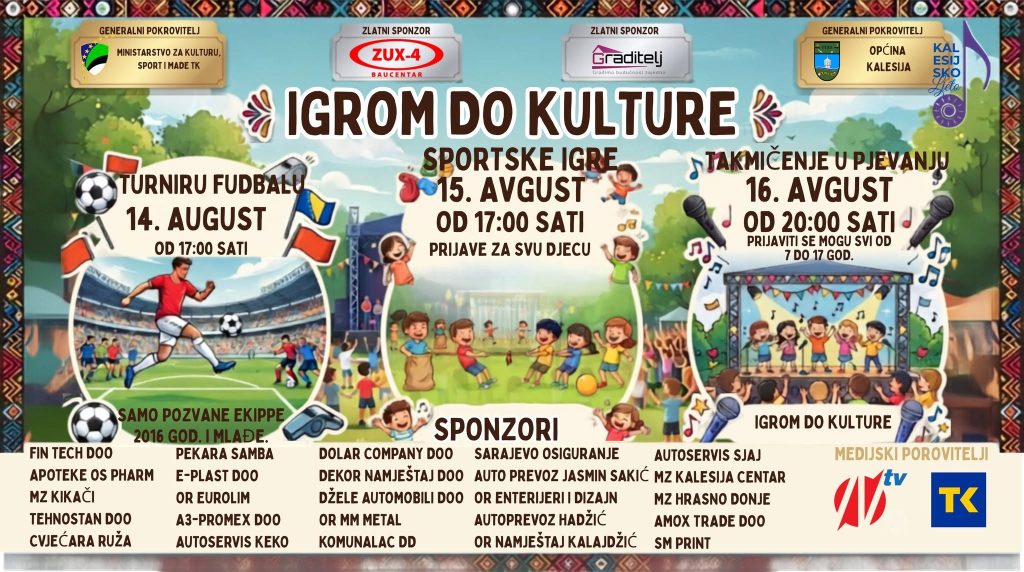 Kalesijsko ljeto 2026: U Kikačima program za djecu i mlade “Igrom do kulture” Kalesijsko ljeto 2026: U Kikačima program za djecu i mlade “Igrom do kulture”